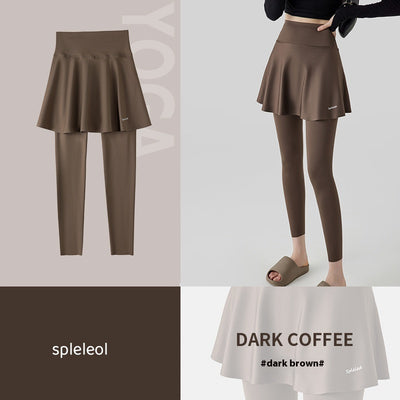Falda Pantalón Yoga Cintura Alta Levanta Caderas Primavera Otoño Efecto Dos Piezas - Image 8