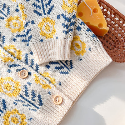 Cardigan Tejido Floral para Bebé - Romper Suéter Infantil - Image 14