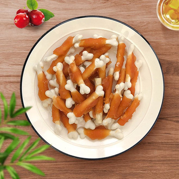 Snacks para Perros Pollo Envuelto en Huesos de Leche 400g