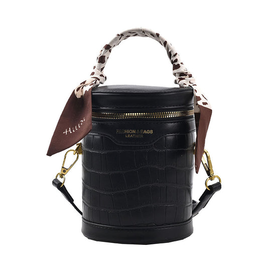Bolsa Tote Bucket con Cierre de Cremallera y Patrón de Piedra - Image 2