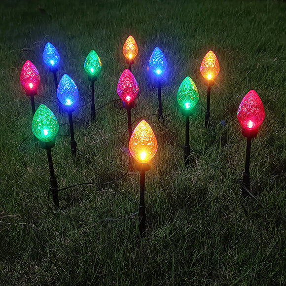 Lámpara Solar Decorativa Navideña con Diseño de Fresa para Jardín
