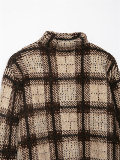 Suéter Cuadros Holgado con Textura Arenada para Mujer - Image 8