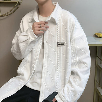 Camisa Manga Larga Hombre Tendencia Coreana Suelta - Image 9