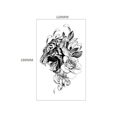 Tatuaje Temporal Floral Impermeable Rosa Negra - Diseño Totem Personalizable - Image 15