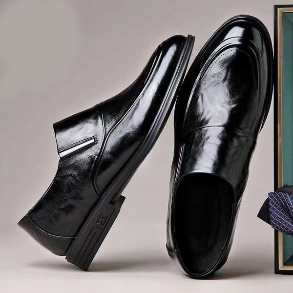 Zapatos de Cuero Suave para Novio - Mocasines Elegantes Punta Fina Suela Flexible