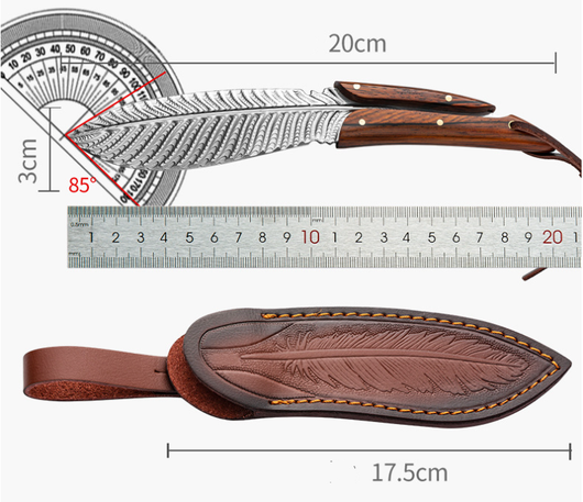 Cuchillo de Pluma con Mango de Madera para Exterior - Image 6