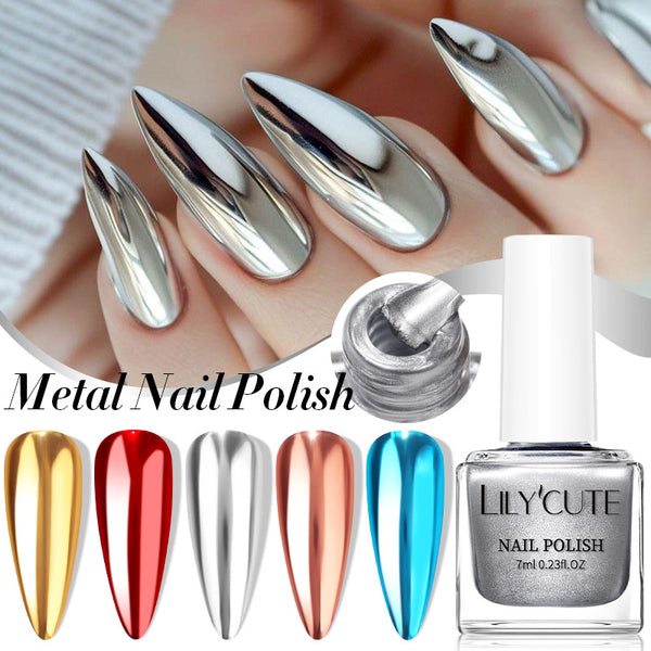 Esmalte de Uñas Espejo Metalizado Secado Rápido sin Horno