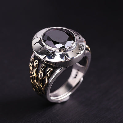 Anillo de Ágata Negra Minimalista para Hombre - Image 5