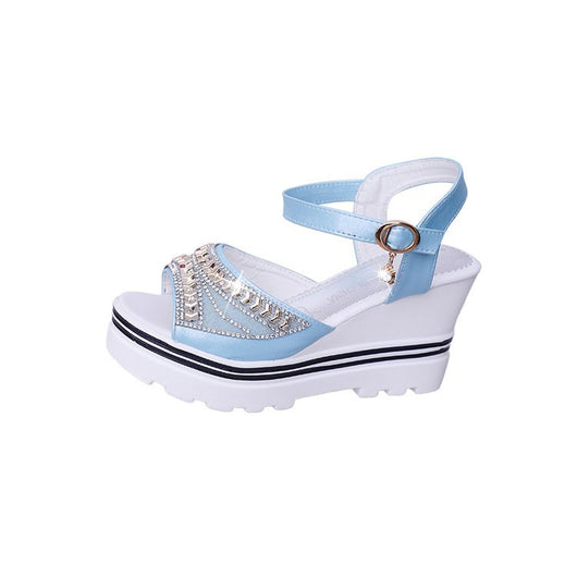 Sandalias Cuña Mujer Verano Piedras Brillantes Impermeables - Image 7