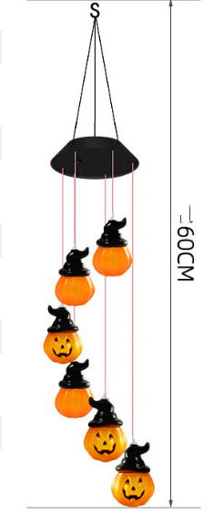 Luces Solares Decorativas Halloween - Campanas de Viento con Calaveras y Calabazas - Image 9
