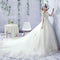 Vestido de Novia Asimétrico con Velo Francés Trailing Estilo Hepburn