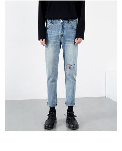 Pantalones Vaqueros Rotos para Hombre Ligeros de Verano - Image 8