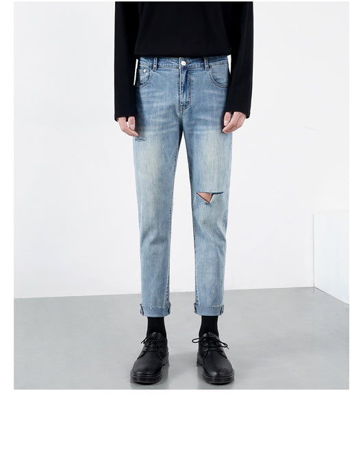Pantalones Vaqueros Rotos para Hombre Ligeros de Verano - Image 8