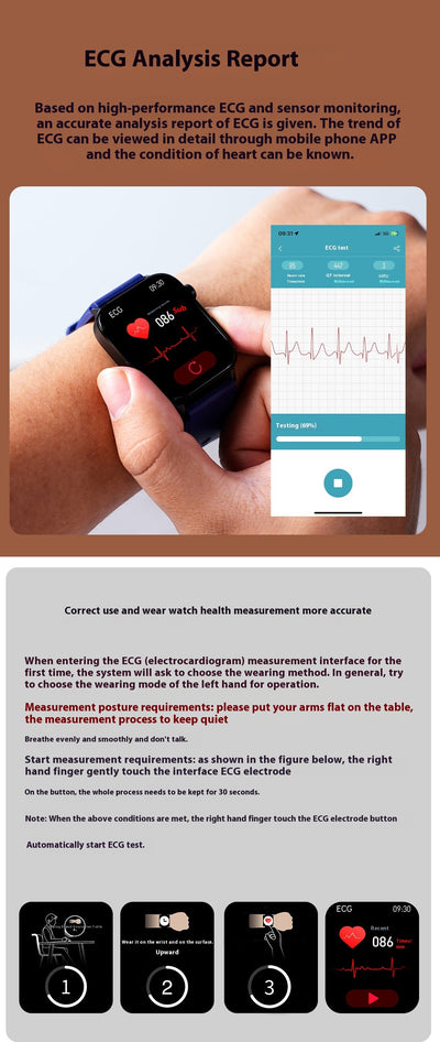 Reloj Inteligente ET570 con Llamadas Bluetooth, ECG y Medidor de Glucosa - Image 21