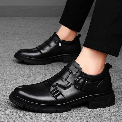 Zapatos de Cuero Genuino para Hombre con Suela Gruesa Reforzada