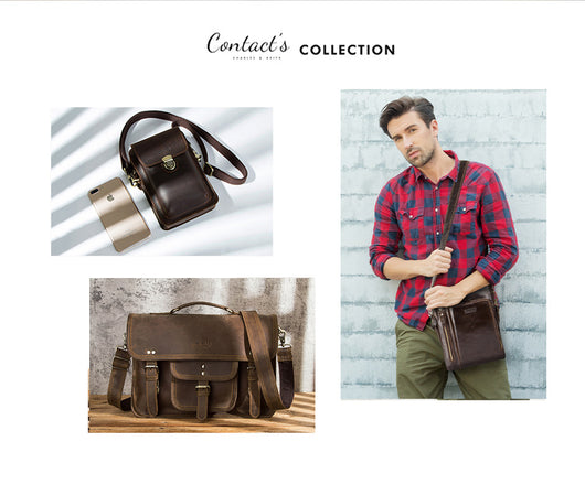 Bolsa Bandolera de Cuero Vintage para Hombre - Estilo Retro Casual - Image 7