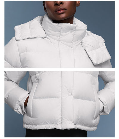 Abrigo de Plumas de Pato Blanco Desmontable con Capucha para Mujer - Invierno Cálido y Elegante - Image 19