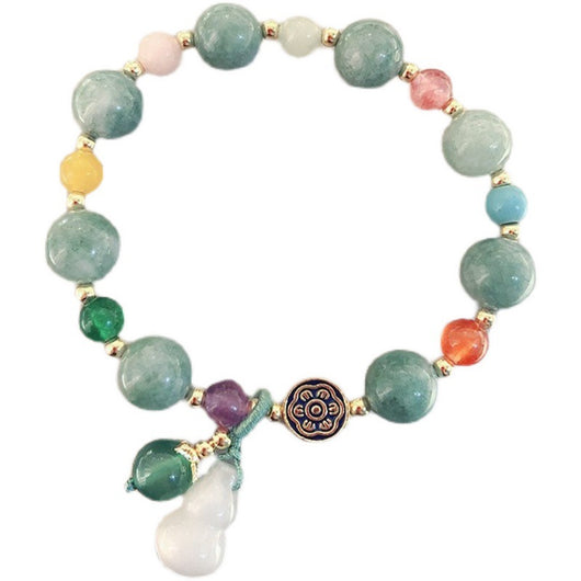 Pulsera de Jade Vintage Estilo Tibetano Étnico con Calabaza y Calcedonia - Image 8
