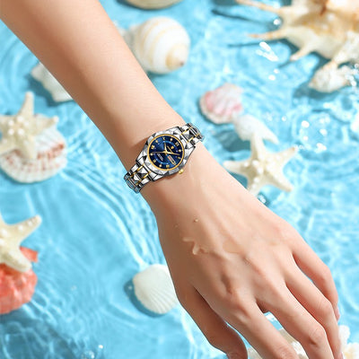 Reloj Inteligente Mujer Resistente al Agua con Calendario Dual y Luz Nocturna