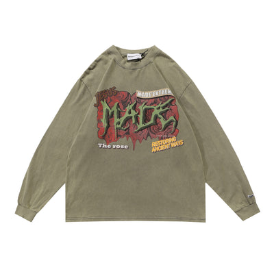 Playera Holgada con Estampado de Letras para Parejas - Manga Larga - Image 9