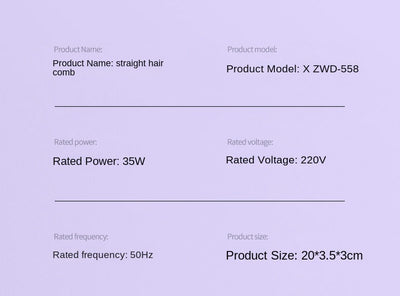 Peine Alisador Eléctrico 2 en 1 - Plancha de Cabello con Control de Temperatura - Image 25