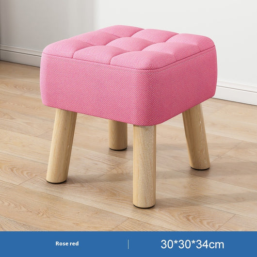 Taburete de Madera Maciza Minimalista con Tapizado - Image 15