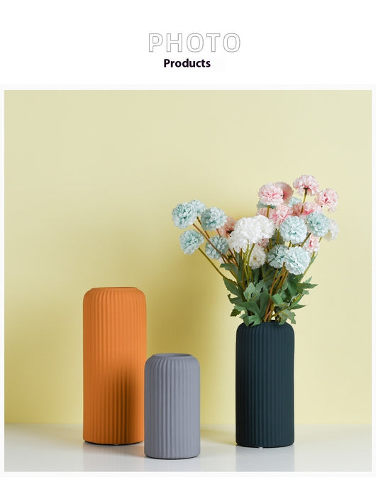 Jarrón Cerámico Minimalista Morandi Boca Ancha para Flores Secas - Image 28