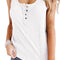 Chaleco Camiseta Mujer Sin Mangas Botones Colores Sólidos - Estilo Europeo