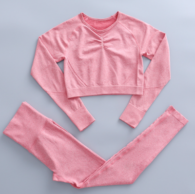Conjunto de Yoga Ajustado con Pantalones Largos de Manga Larga para Fitness - Image 4