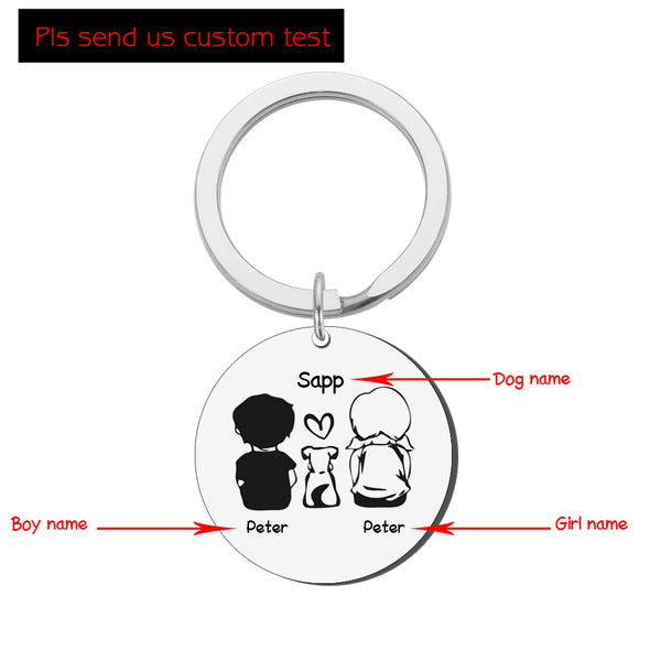 Llavero Redondo Personalizado con Nombre de Mascota para Toda la Familia - Image 7