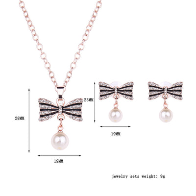 Conjunto de Joyería de Lujo con Moño y Diamantes Completos - Image 4