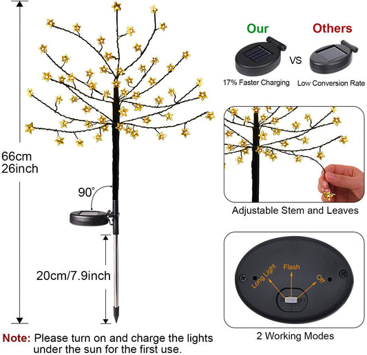 Luz Solar Árbol Pentagrama para Jardín - Image 2