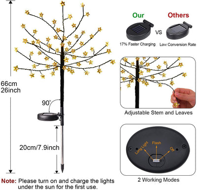 Luz Solar Árbol Pentagrama para Jardín - Image 2