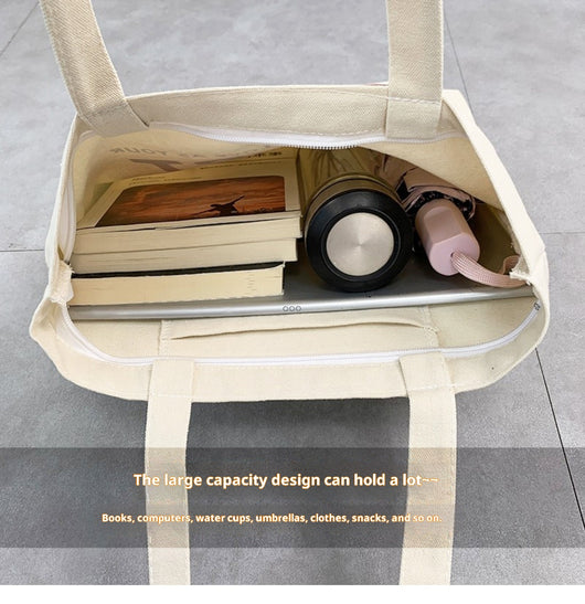 Bolsa de Lona Grande con Estampados Adorables - Capacidad Máxima - Image 10