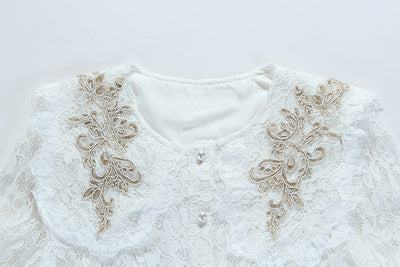 Traje de Encaje Blanco Elegante para Mujer - Image 3