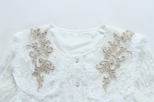 Traje de Encaje Blanco Elegante para Mujer - Image 3