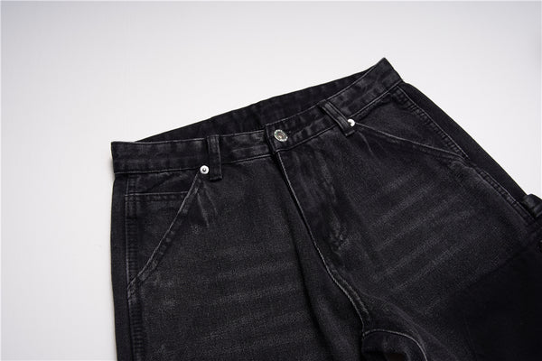 Jeans Micro Acampanados con Parches Raw Edge