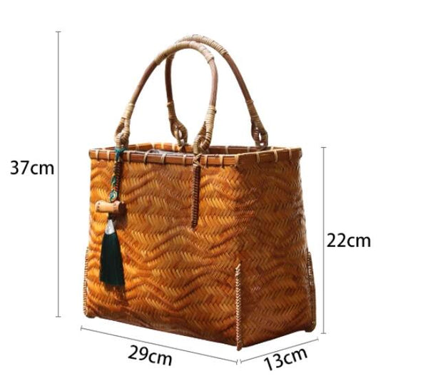 Bolsa de Viaje Tejida en Bambú - Diseño Artesanal Sostenible