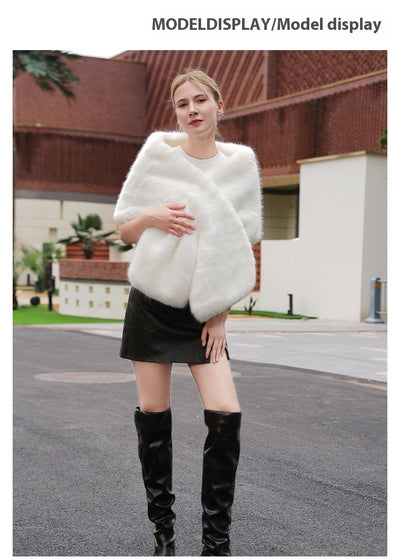 Chaleco de Pelaje Sintético y Bufanda Cruzada para Otoño e Invierno - Image 7