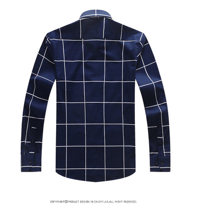 Camisa Casual de Manga Larga Cuadros Slim Fit Sin Planchado - Image 9