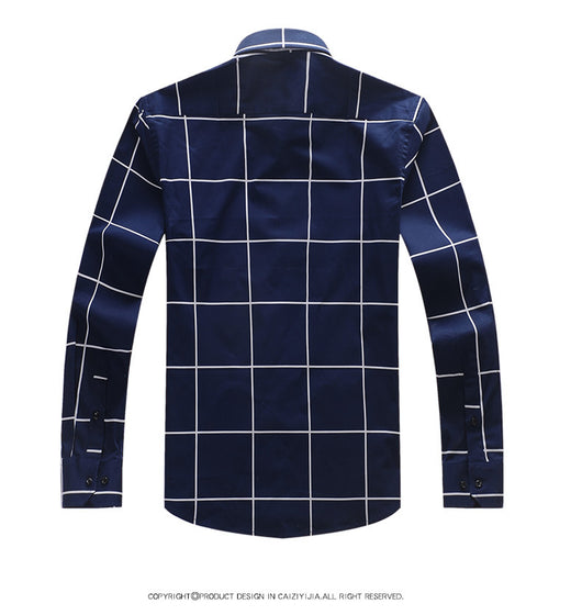 Camisa Casual de Manga Larga Cuadros Slim Fit Sin Planchado - Image 9