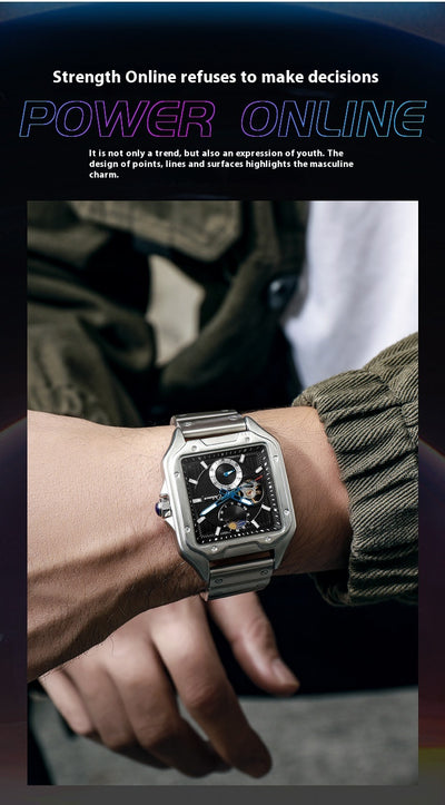 Reloj Mecánico Automático Cuadrado Impermeable con Diseño Calado para Hombre - Image 21