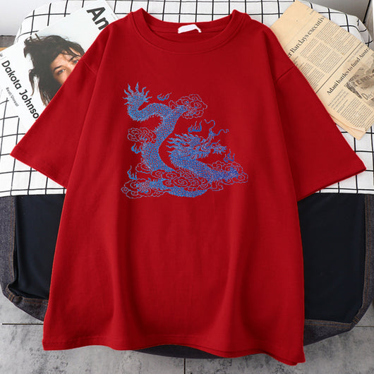Playera Hombre Dragón Japonés Estampado Minimalista - Image 28