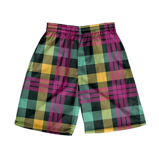 Shorts Casuales a Cuadros para Hombre - Pantalones de Playa