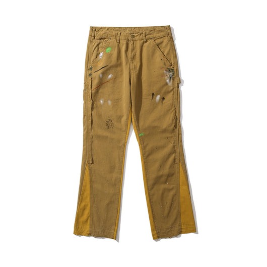Pantalones Khaki Micro Acampanados con Estampado Graffiti Salpicado - Image 3