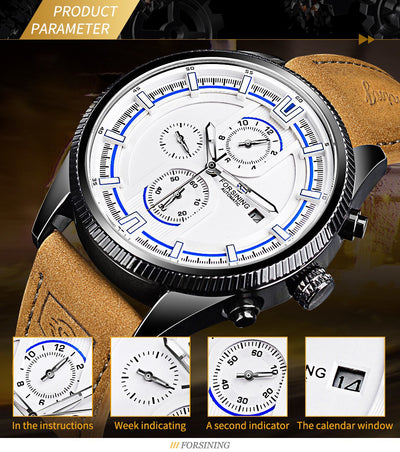 Reloj Automático Deportivo para Hombre con Correa de Cuero - Image 26