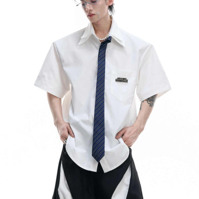 Camiseta Manga Corta Estilo Corbata Retro