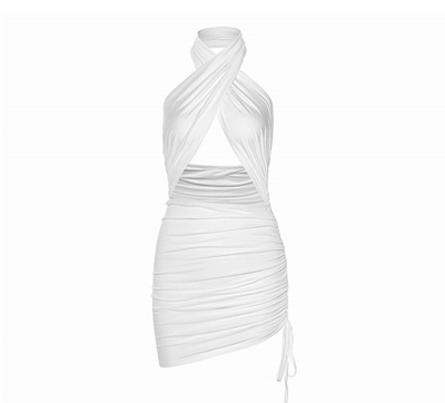 Vestido Elegante Backless de Color Sólido con Cuello Halter - Image 17