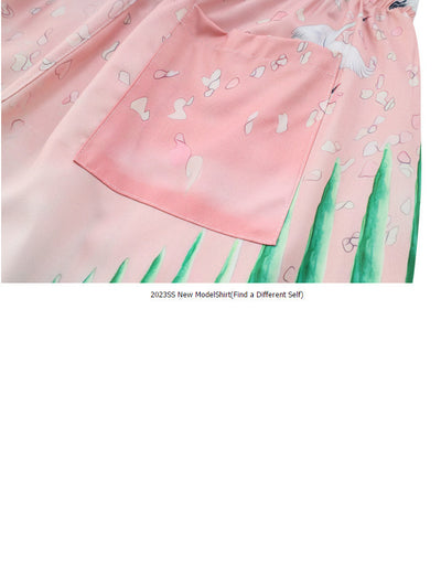 Conjunto de Camisa y Shorts Estampada Cuello Cubano - Lujo Casual de Alta Moda - Image 17