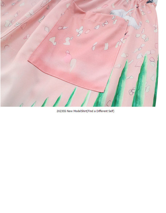 Conjunto de Camisa y Shorts Estampada Cuello Cubano - Lujo Casual de Alta Moda - Image 17